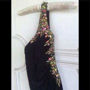 One shoulder beaded Prom dress Size Medium